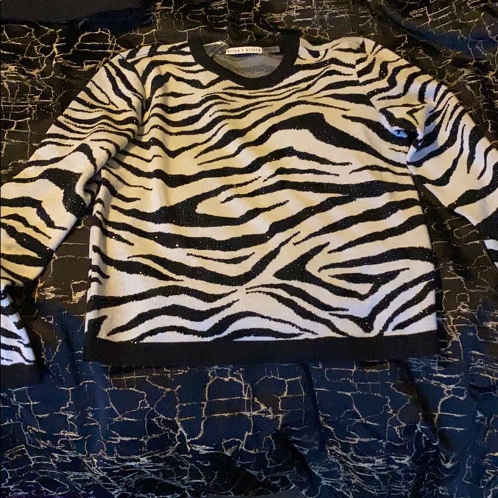 Alice and Olivia Zebra sparkly sweater!!